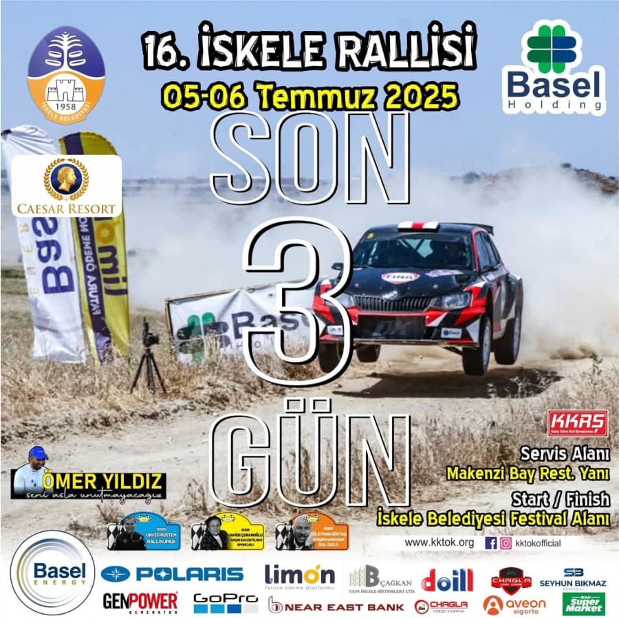 16. Iskele Rallisi'nin başlamasına Son 3 Gün İskele rallisi tüm detayları
