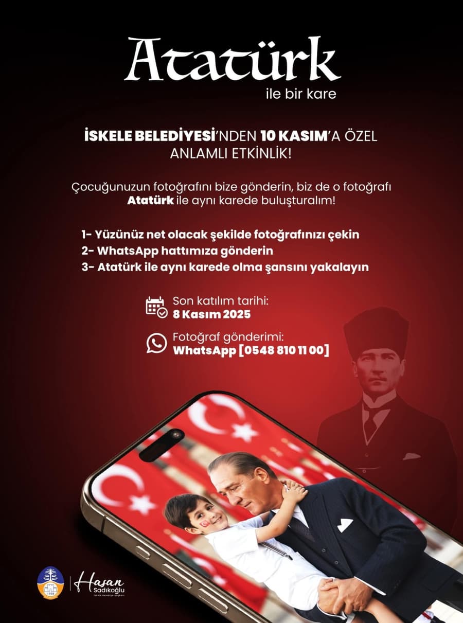 Atatürk ile Bir Kare İskele Belediyesi’nden 10 Kasım’a özel anlamlı etkinlik!