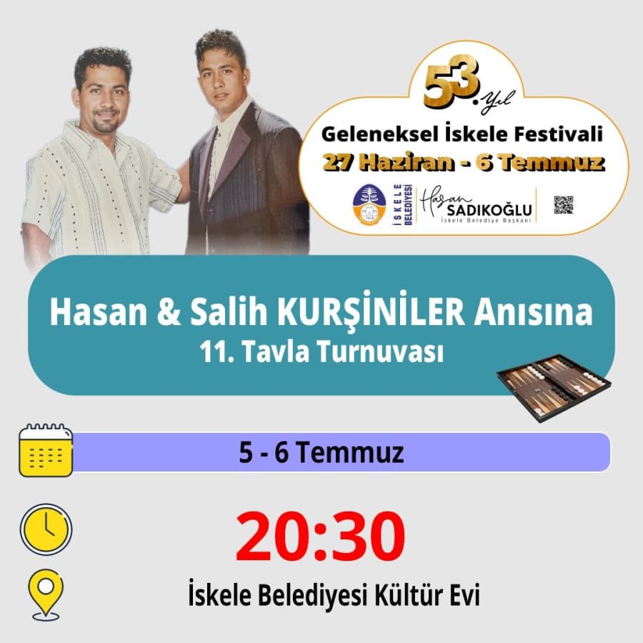 Zarlar, İskele'nin iki değerli ismi merhum Hasan&Salih Kurşiniler için atılacak.