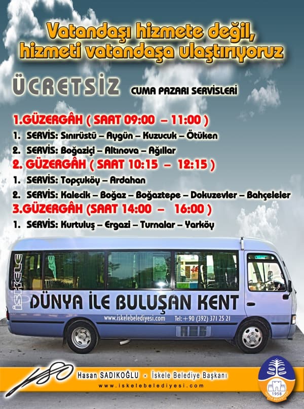 İSKELE BELEDİYESİ ÜCRETSİZ CUMA PAZARI SERVİSLERİ
