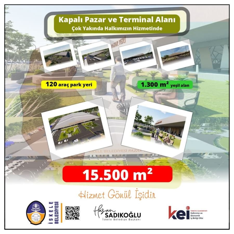 İskele Belediyesi Kapalı Pazar ve Terminal Alanı Çok yakında halkımızın hizmetinde