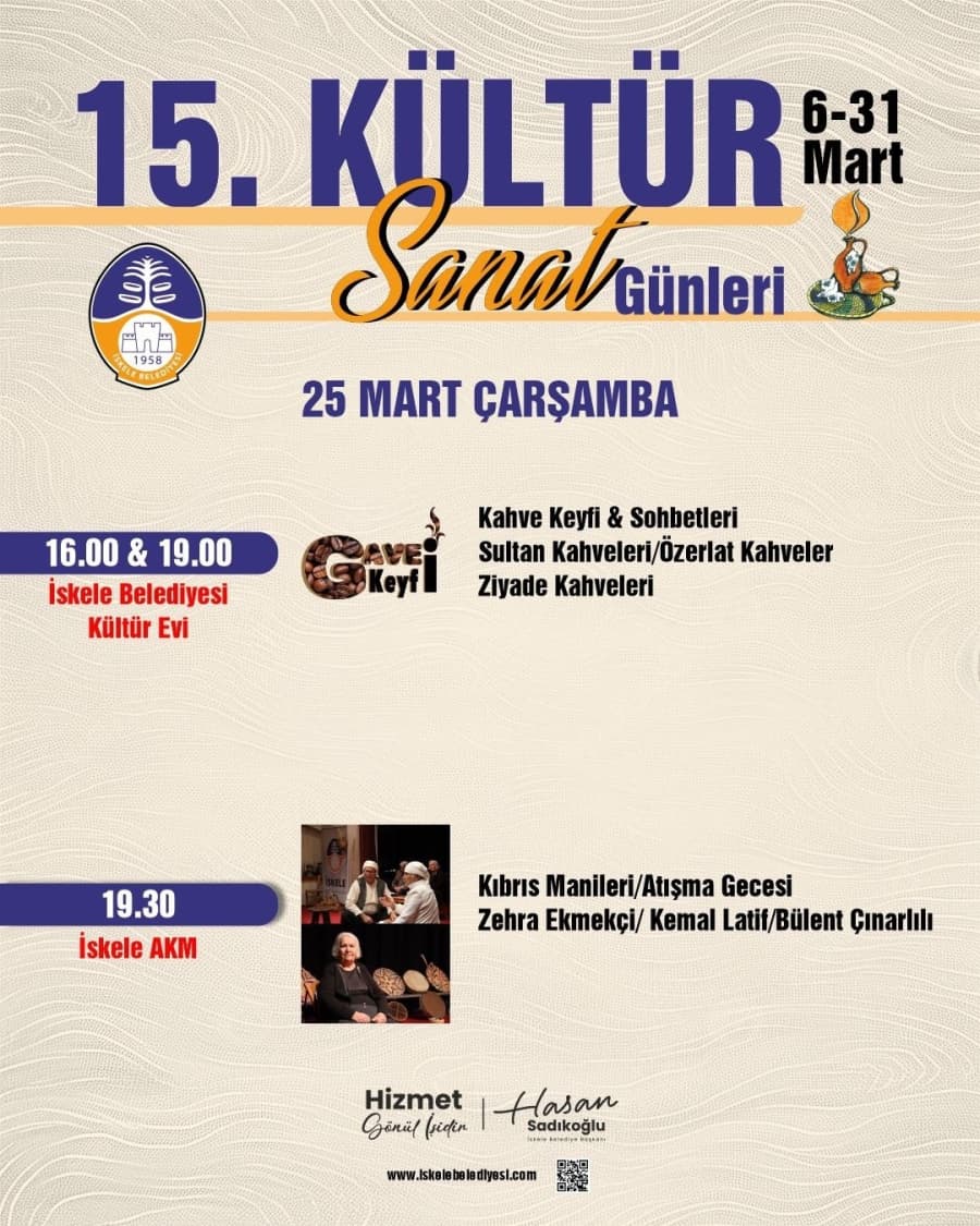15. Kültür & Sanat Günlerimiz tüm coşkusuyla devam ediyor! Bugün ( 25 Mart Çarşamba)