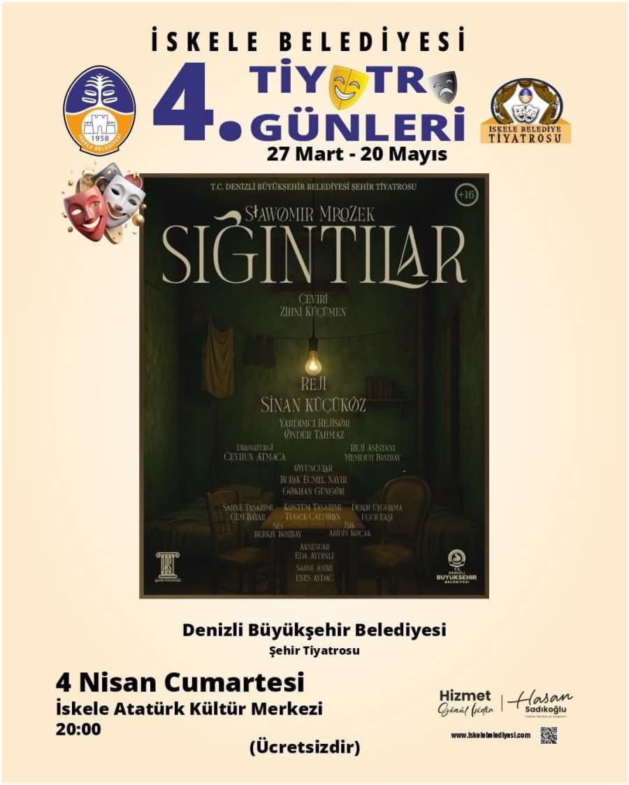 Sinan Küçüköz, siz halkımızı İskele AKM sahnesine, SIĞINTILAR'ı izlemeye davet ediyor