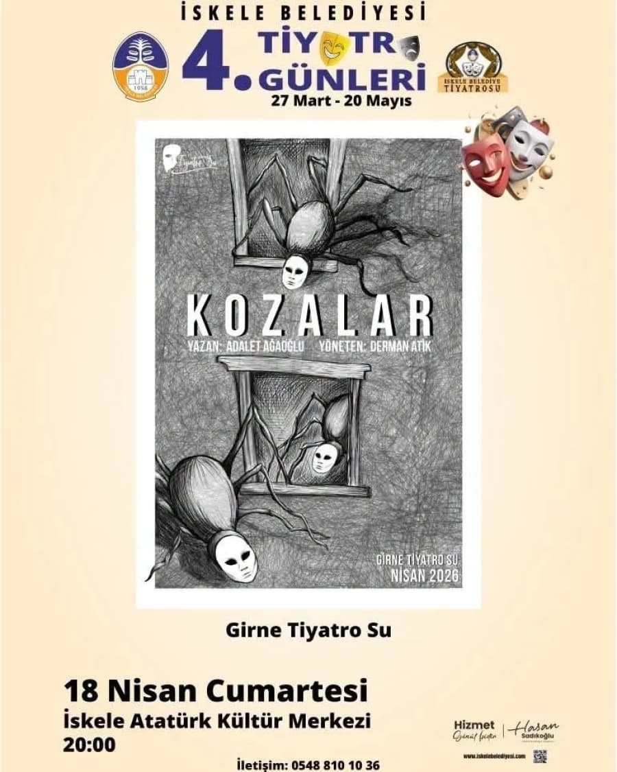 Girne Tiyatro Su Genel Sanat Yönetmeni Derman Atik, tiyatro severleri bu akşam saat 20.00'de