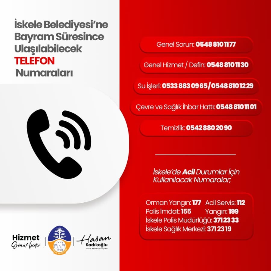Bayram boyunca bir telefon kadar yakınınızdayız