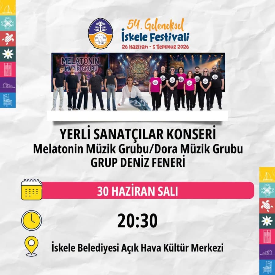 Müzik dolu bir akşama hazır mısınız? 54. Geleneksel İskele Festivali bu akşam birbirinden değerli yerli müzik gruplarımızı ağırlıyor!